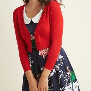 ModCloth Red Crop Cardigan